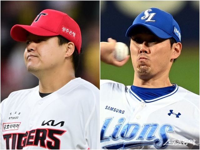 LG 장현식(왼쪽)과 삼성 김재윤. 스포츠동아DB