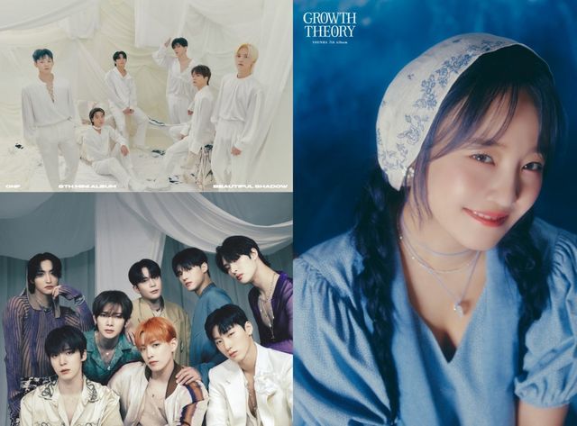 온앤오프-윤하-에이티즈(왼쪽 위부터 시계방향)