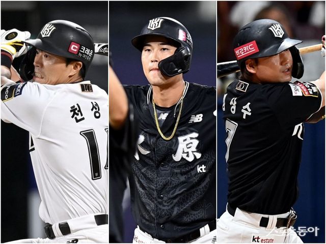 KT 천성호, 배정대, 김상수(왼쪽부터). 스포츠동아DB