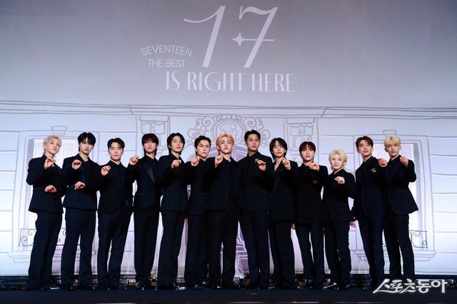 그룹 세븐틴(SEVEVTEEN)이 29일 서울 영등포구 여의도 콘래드호텔에서 열린 베스트 앨범 ‘17 IS RIGHT HERE(세븐틴 이즈 라이트 히어)‘ 발매 기념 기자간담회에 참석했다. 김민성 기자 marineboy@donga.com