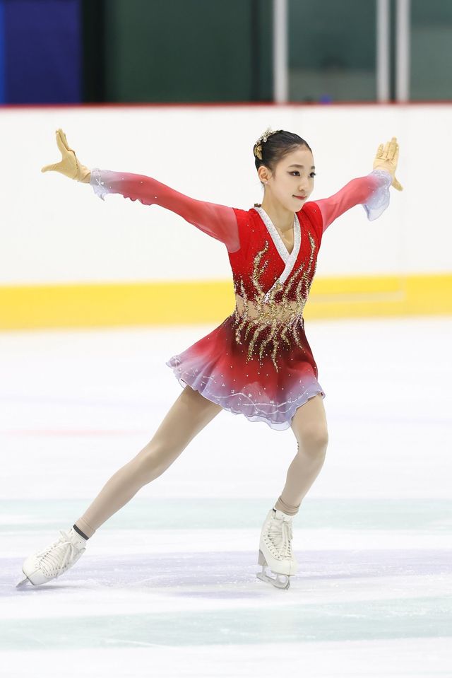 김유성이 21일(한국시간) 튀르키예 앙카라에서 열린 2024~2025시즌 ISU 피겨스케이팅 주니어 그랑프리 4차 대회 여자 싱글에서 금메달을 따냈다. 연기를 펼치는 김유성. 사진제공｜대한빙상경기연맹