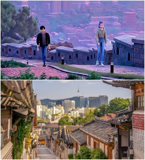 ‘케이팝 데몬 헌터스’ 속 서울 명소, 사진제공｜넷플릭스