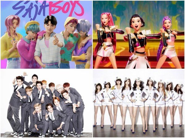 사자보이즈·헌트릭스·엑소·소녀시대, 사진제공｜넷플릭스·SM엔터테인먼트