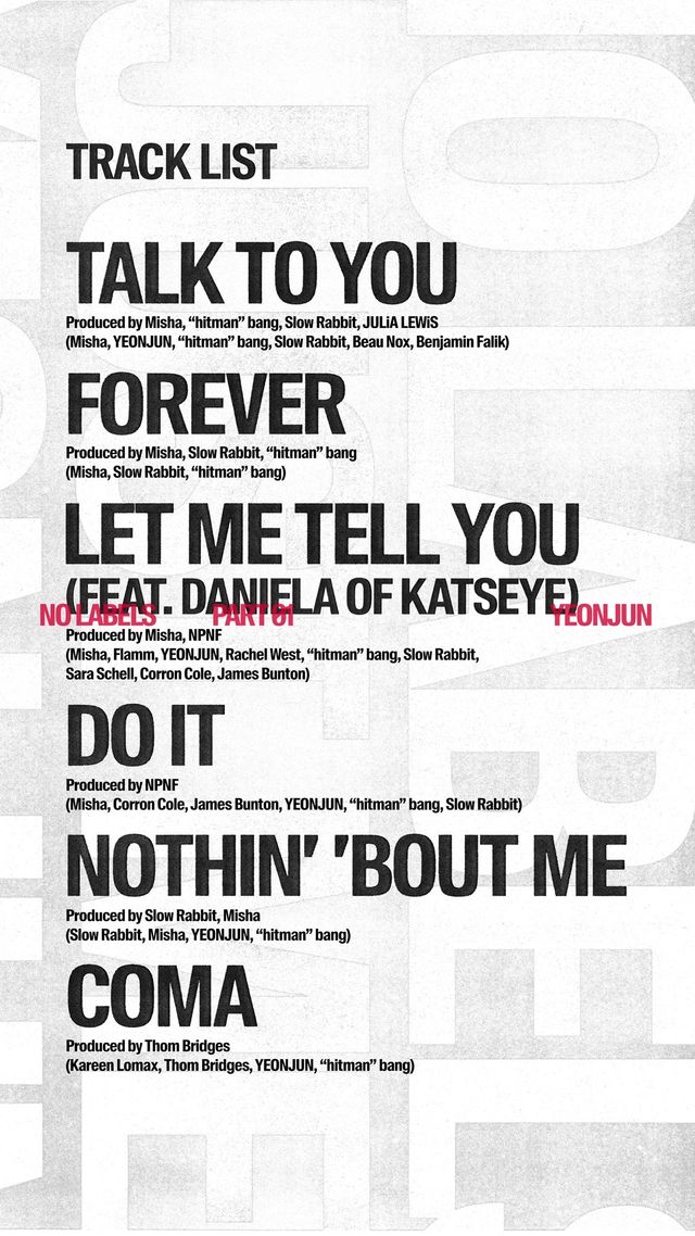 연준이 오는 11월 7일 첫 솔로 앨범 ‘NO LABELS: PART 01’을 발매한다. 타이틀곡 ‘Talk to You’를 비롯해 6곡 전곡에 참여해 ‘연준 코어’를 완성했으며, 하드 록부터 힙합까지 다채로운 장르로 독보적 매력을 드러낼 예정이다. 사진제공|빅히트 뮤직