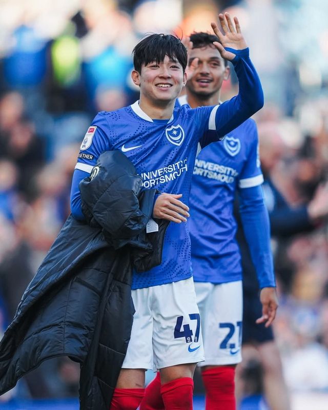 포츠머스에서 임대 선수로 뛰는 양민혁의 폭풍 성장에 원 소속팀 토트넘과 국가대표팀 모두 큰 기대를 걸고 있다. 사진출처｜포츠머스 페이스북