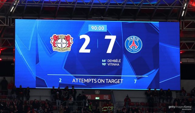 레버쿠젠 VS 파리 생제르맹. 사진=게티이미지코리아