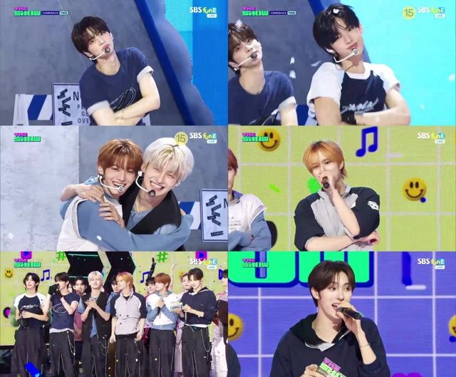 TWS가 신곡 ‘OVERDRIVE’로 SBS funE ‘더쇼’에서 음악방송 첫 1위를 차지하며 음원, 퍼포먼스, 숏폼까지 장악하는 폭발적 상승세를 이어가고 있다. 사진제공 | SBS 방송화면 캡처