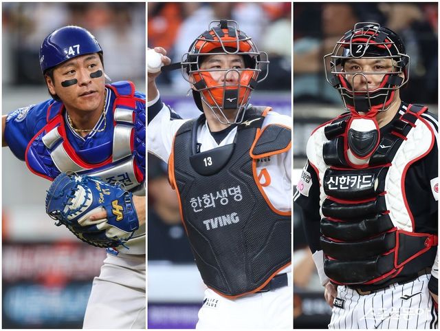 안방마님의 선택에 포스트시즌의 향방이 좌우된다. 삼성 강민호, 한화 최재훈, LG 박동원(왼쪽부터). 사진제공｜삼성 라이온즈·한화 이글스·LG 트윈스