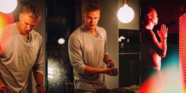 맨체스터 시티 공격수 엘링 홀란은 적색광, 우유, 스테이크를 활용하면서 루틴을 이어간다. 사진출처｜엘링 홀란 유튜브