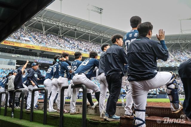 NC는 이달 7일 대구삼성라이온즈파크에서 열린 삼성 라이온즈와 2025 KBO 포스트시즌(PS) 와일드카드(WC) 2차전에서 0-3으로 패하며 PS에서 탈락했다. 그러나 팀은 저력을 선보이며 강팀 도약의 발판을 마련했다. 사진제공｜NC 다이노스