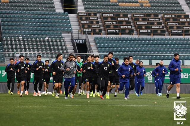 훈련 재개한 축구대표팀. 사진제공｜대한축구협회