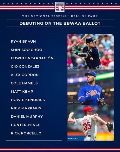2026 메이저리그 명예의 전당 새로운 후보. 사진=메이저리그 명예의 전당 SNS