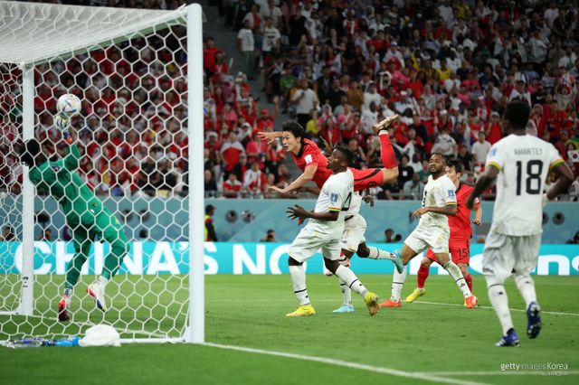 조규성 2022 카타르 월드컵 가나전 당시 골. 사진=게티이미지코리아