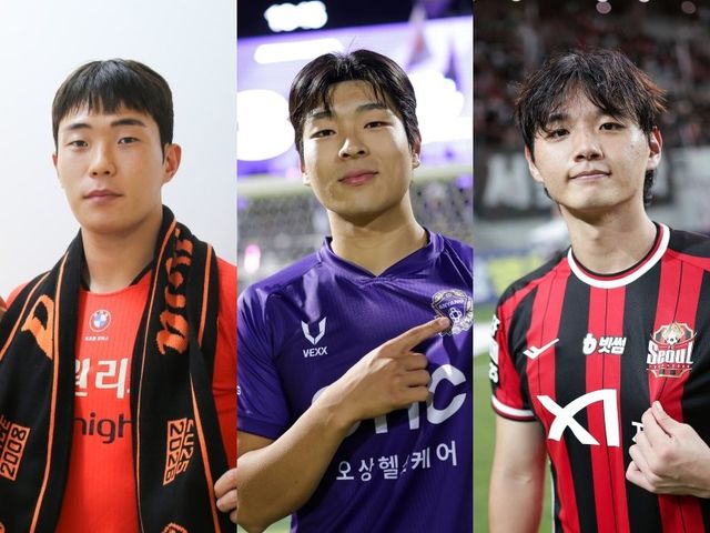 올 시즌 K리그1 영플레이어상 수상을 두고 강원 이승원, 안양 채현우, 서울 황도윤(왼쪽부터)이 경쟁한다. 사진제공｜강원FC·한국프로축구연맹