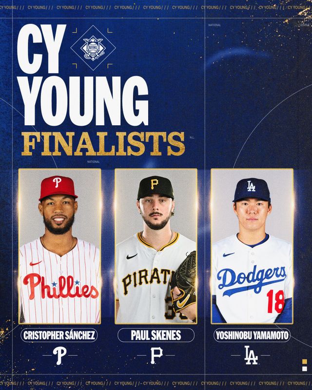 내셔널리그 사이영상 후보 최종 3인. 사진=메이저리그 공식 SNS