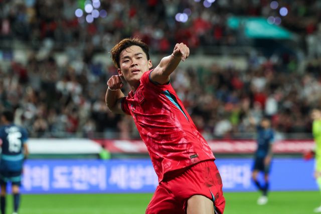 파괴력이 좋고 저돌적인 오현규는 ‘홍명보호’에서 높은 기여도를 보여줬다. 조규성의 가세로 경쟁이 한층 치열해졌지만 그를 향한 대표팀의 신뢰는 단단하다. 사진제공｜대한축구협회