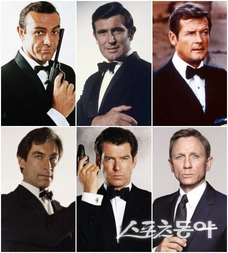 ‘역대 제임스 본드’ 숀 코너리·조지 레이전비·로저 무어·티모시 돌턴·피어스 브로스넌·다니엘 크레이그
