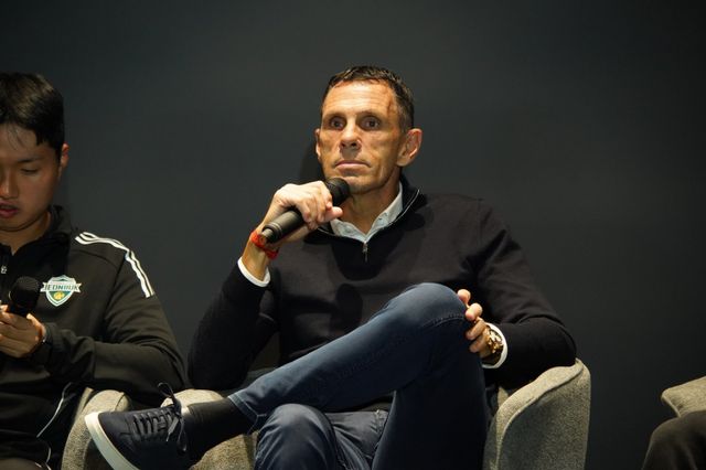 거스 포옛 전북 감독이 5일 전주월드컵경기장 ‘팬 익스피리언스센터’에서 진행된 우승 미디어데이서 힘겹지만 찬란했던 K리그1 우승 여정을 돌아보고 있다. 사진제공｜전북 현대