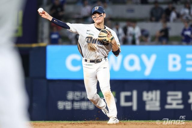 NC 김주원은 2025시즌 최고의 한 해를 보냈다. 특히 공격과 주루에서 성장하며 MLB 진출에 대한 꿈을 키웠다. 사진제공｜NC 다이노스