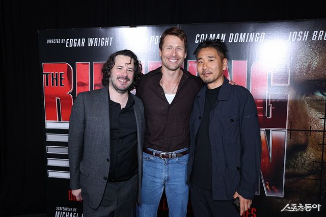 에드가 라이트 감독·글렌 파월·정정훈 촬영감독, 사진제공｜롯데엔터테인먼트