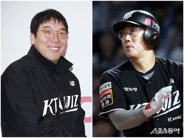 KT서 다시 만난 김현수(왼쪽), 허경민이 나란히 4번째 우승에 도전한다. 둘이 한 팀에서 뛰는 건 두산 시절이던 2015년 이후 11년 만이다. 사진제공｜KT 위즈
