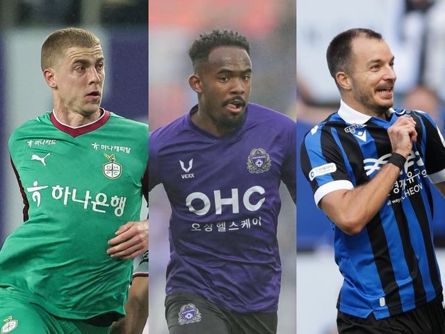 2026시즌부터 K리그는 외국인 선수 수급에 제한이 사라진다. 새로운 외인 영입을 위해 기존 자원 정리가 먼저다. 대전하나는 구텍을, 안양은 야고를 떠나보냈고, 인천은 무고사(왼쪽부터)를 잔류시켜 그를 중심으로 외인 라인을 재편하고자 한다. 사진제공｜한국프로축구연맹