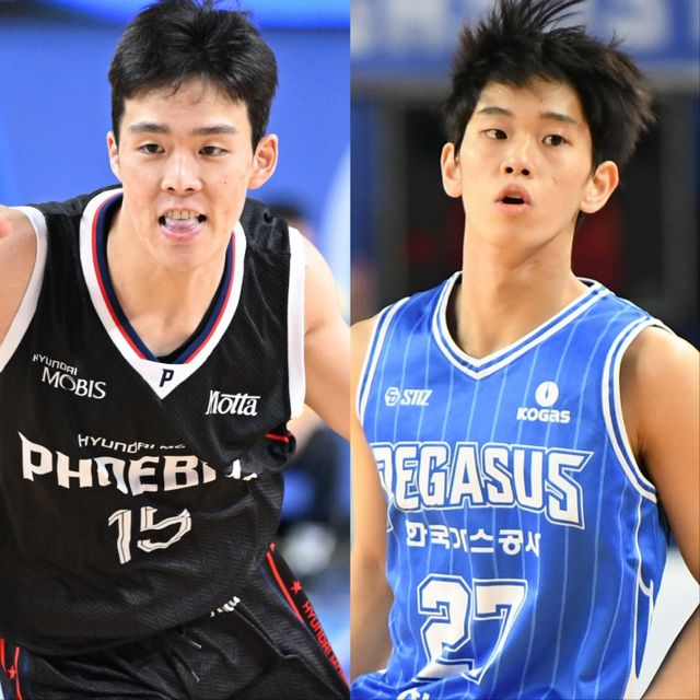 현대모비스 김건하(왼쪽)와 한국가스공사 양우혁은 프로에 데뷔하자마자 인상적인 활약으로 시선을 사로잡고 있다. 사진제공｜KBL