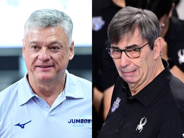 대한항공 헤난 달 조토 감독(왼쪽)과 현대캐피탈 필립 블랑 감독은 16일 맞대결을 앞두고 서로에 대한 경계를 놓지 않았다. 사진제공｜KOVO