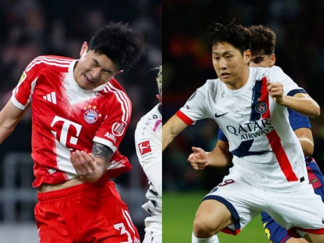 바이에른 뮌헨 김민재(왼쪽)와 파리 생제르맹 이강인이 부상으로 잠시 전열을 이탈했다. 이들의 부상은&nbsp;관리 가능한 수준이지만, 일본의 사례처럼 연쇄 이탈로 이어질 경우 대표팀 전력에 치명타가 될 수 있다. AP뉴시스