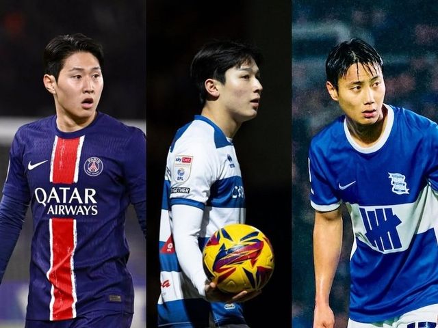 PSG 이강인이 12일(한국시간) 브레스트와 UCL 16강 PO 원정 1차전에 교체출전했고, 같은 날 QPR 양민혁과 버밍엄 백승호(왼쪽부터)는 나란히 리그 경기를 소화했다. 사진출처｜이강인·양민혁·버밍엄 SNS