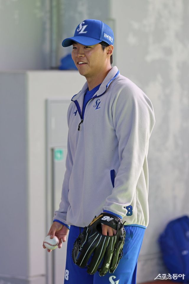 팔꿈치 부상으로 스프링캠프 도중 귀국한 삼성 김무신은 국내에서 추가 검진을 받은 결과 인대 손상이 발견됐다. 수술이 불가피해 2025시즌 내 복귀가 불투명하다. 사진제공｜삼성 라이온즈