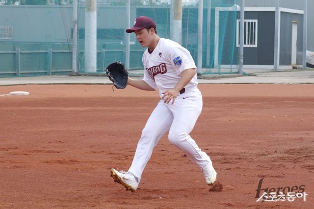 정현우가 대만 가오슝 스프링캠프에서 훈련하고 있다. 사진제공｜키움 히어로즈