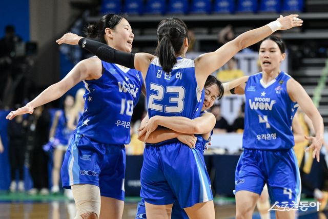 우리은행 선수들. 사진제공｜WKBL