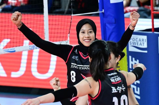 정관장 메가의 거취가 관심을 끈다. V리그 아시아쿼터에 이어 외국인선수 트라이아웃 신청까지 포기한 메가가 다음 시즌 V리그에 남으려면 정관장 잔류가 유일하다. 사진제공｜KOVO