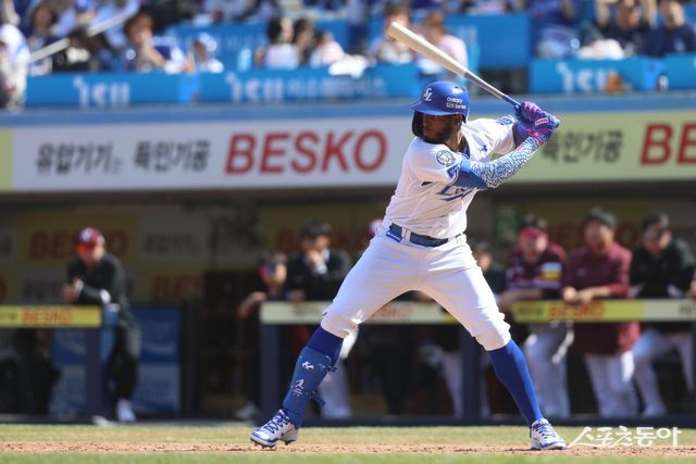 삼성 르윈 디아즈는 22~23일 대구 키움과 개막 2연전에서 타격의 파워와 정확성을 바탕으로 팀의 연승에 앞장섰다. 사진제공｜삼성 라이온즈