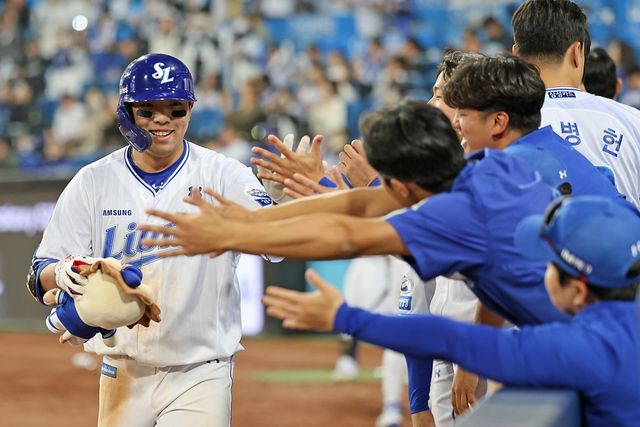 삼성 김영웅(왼쪽). 사진제공｜삼성 라이온즈