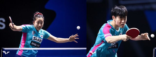 WTT는 1일부터 6일까지 인천 인스파이어 아레나에서 열릴 WTT 챔피언스 인천 2025 대회에서 주목할 스타로 신유빈(왼쪽)과 오준성을 지목했다. 이들이 안방에서 펼쳐질 국제대회에서 어떤 활약을 펼칠지 벌써부터 기대를 모은다. 사진제공｜WTT