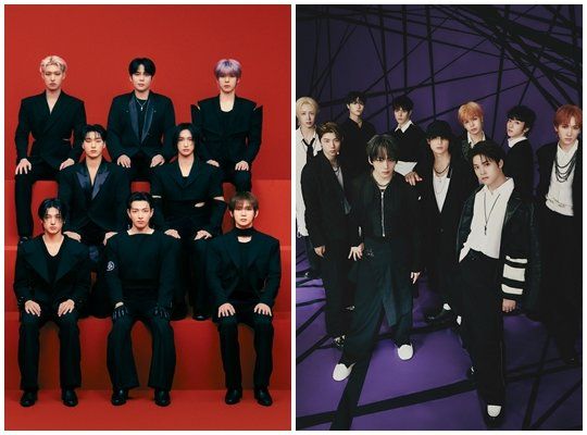 그룹 에이티즈(왼쪽)와 싸이커스가 소속된&nbsp;기획사 KQ엔터테인먼트가 IPO(기업 공개)를 추진한다.&nbsp;KQ엔터테인먼트는 15일 내년 유가증권시장 상장을 목표로 미래에셋증권과 IPO 주관 계약을 체결했다고 밝혔다. 사진제공|KQ엔터테인먼트