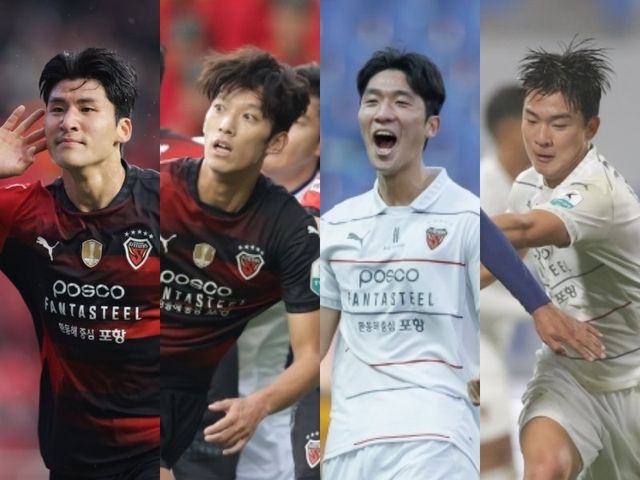 포항 조상혁, 강현제, 한현서, 강민준(왼쪽부터)