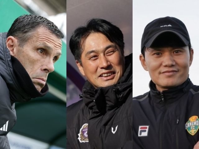 올 시즌 처음 K리그1 사령탑을 경험하는 전북 거스 포옛 감독, 안양 유병훈 감독, 강원 정경호 감독(왼쪽부터)은 팀에서 최적의 중원 조합을 찾는 데 몰두하고 있다. 사진제공｜한국프로축구연맹