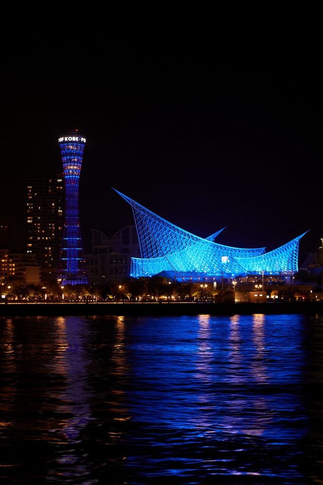 그룹 트레저가 최근 고베 명물 포트 타워를 상징 색 ‘트레저 블루’로 물들이는 점등 행사를 가졌다. 푸른 빛을 띤 포트 타워는 트레저의 공식 응원봉 ‘트라이트’와 묘한 대비를 이루며, 이들 글로벌 팬덤 ‘트레저 메이커’ 사이에서 화제를 모으기도 했다. 사진제공|YG엔터테인먼트