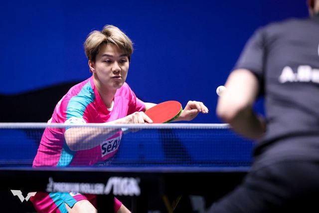 탁구국가대표팀 안재현이 3일 인천 인스파이어 아레나에서 벌어진 WTT 챔피언스 2025 대회 3일째 남자단식 32강에서 카낙 자(미국)를 게임스코어 3-1로 꺾었다. 16강행 막차를 탄 안재현을 포함해 한국은 총 6명이 32강을 통과했다. 안재현은 4일 오후 8시45분 같은 장소에서 세계 5위 우고 칼데라노(브라질)와 16강을 치른다. 사진제공｜WTT