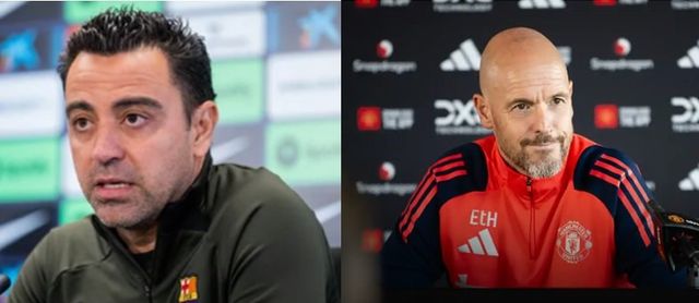 레버쿠젠이 사비 알론소 감독의 후임으로 사비 에르난데스 전 FC바르셀로나 감독(왼쪽)과 에릭 텐하흐 전 맨체스터 유나이티드 감독(오른쪽)을 고려하고 있다. 이들 모두 알론소 감독처럼 볼 점유에 기반한 전술이 강점이다. 사진제공｜FC바르셀로나·맨체스터 유나이티드 공식 홈페이지