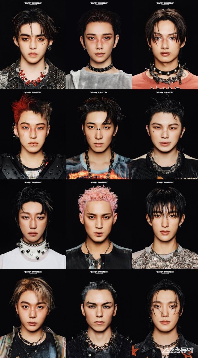 세븐틴 정규 5집 앨범 ‘HAPPY BURSTDAY’ 티저로 공개된 멤버들의 콘셉트 포토. 사진제공|플레디스엔터테인먼트