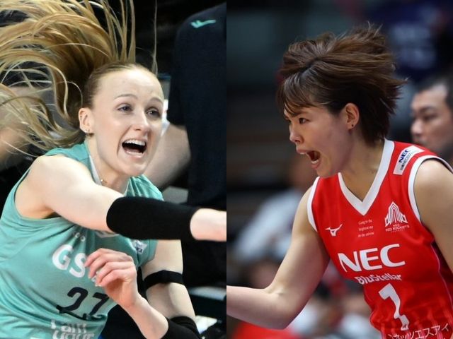 페퍼저축은행은 아킬레스건 부상을 당한 스테파니 와일러(왼쪽) 대신 시마무라 하루요로 아시아쿼터 선수를 교체했다. 구단은 일본 국가대표로 활약한 그의 실력과 경험에 기대를 건다. 사진제공｜KOVO·페퍼저축은행