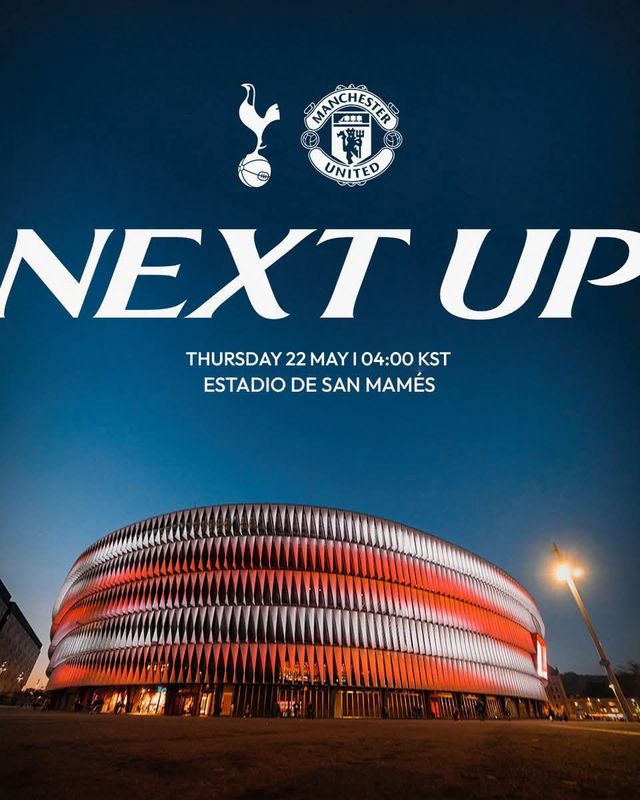 토트넘과 맨유의 이번 시즌 UEL 결승전을 안내하는 이미지. 두 팀의 마지막 승부는 스페인 빌바오 에스타디오 산 마메스에서 열린다. 사진출처｜토트넘 홋스퍼 페이스북