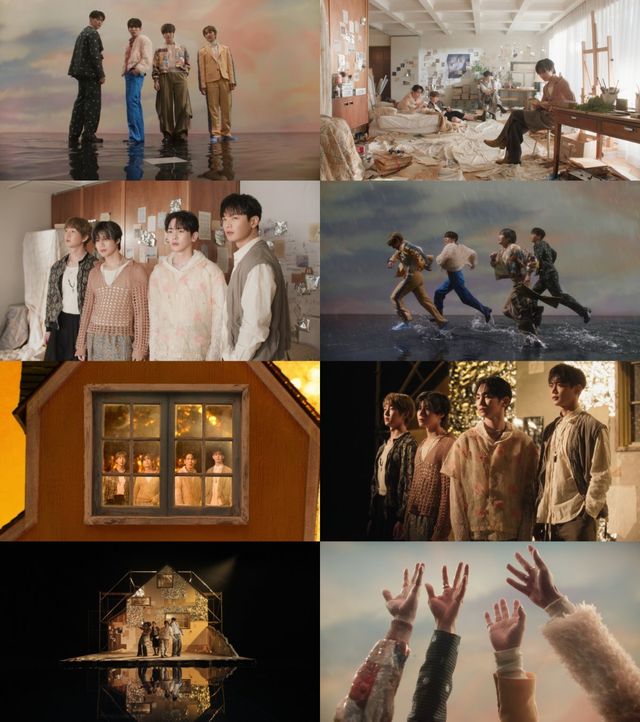 샤이니가 데뷔 17주년을 맞아 고(故)종현이 생전에 남긴 미공개 곡 ‘포엣|아티스트’를 8년 만에 5인 완전체로 팬들 앞에 선보였다. 사진제공|SM엔터테인먼트