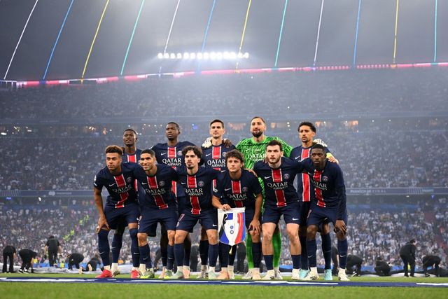 PSG 베스트11이 1일(한국시간) 독일 뮌헨 알리안츠 아레나에서 열린 인터 밀란과 UCL 파이널 킥오프에 앞서 포즈를 취하고 있다. 사진제공｜UEFA