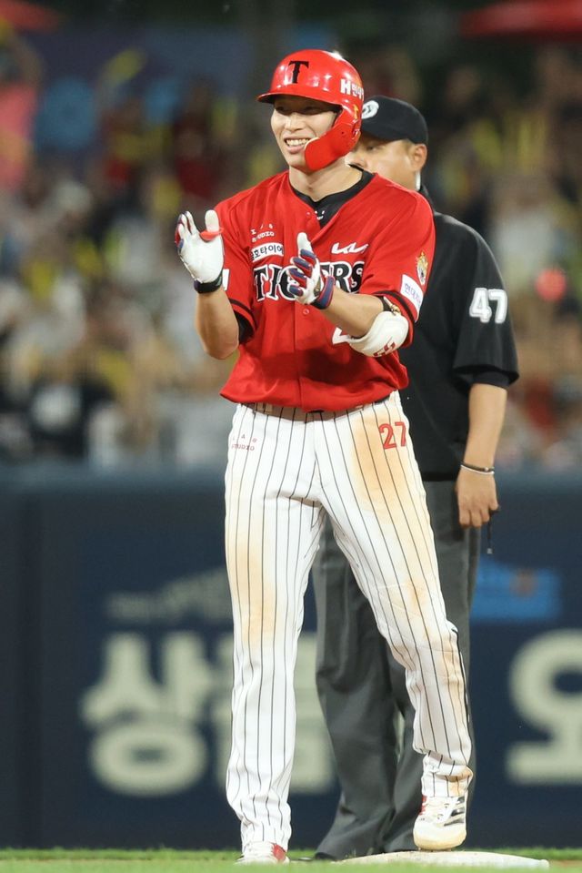 KIA 김호령은 11일 광주 삼성전에서 결승타를 기록했다. 하루 전 진행했던 야간 훈련의 효과를 보며 팀 승리를 이끌었다. 사진제공｜KIA 타이거즈