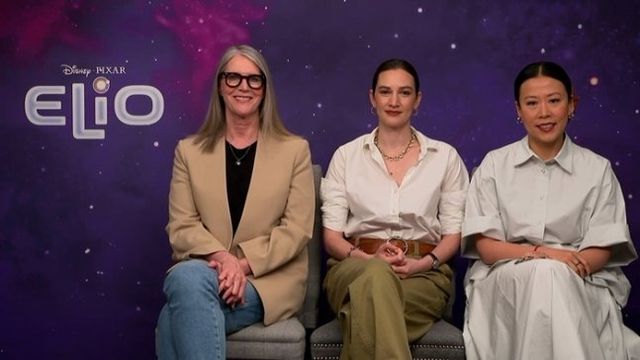 ‘엘리오’ 메리 앨리스 드럼 프로듀서, 매들린 샤라피안 감독, 도미 시 감독. 사진제공｜월트디즈니컴퍼니코리아